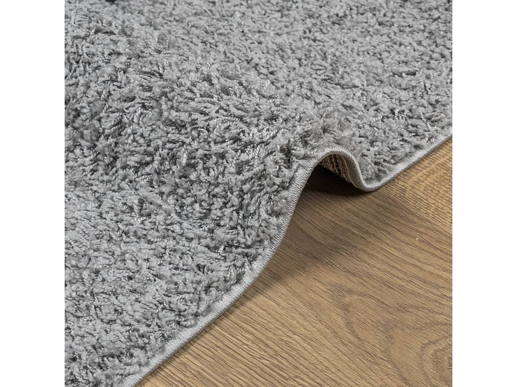 Tapis shaggy à poils longs moderne gris 100x200 cm
