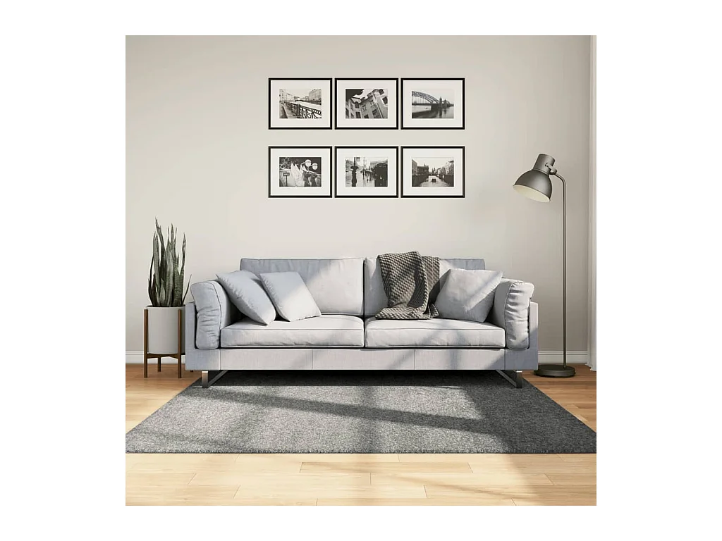Tapis shaggy à poils longs moderne vert 160x160 cm
