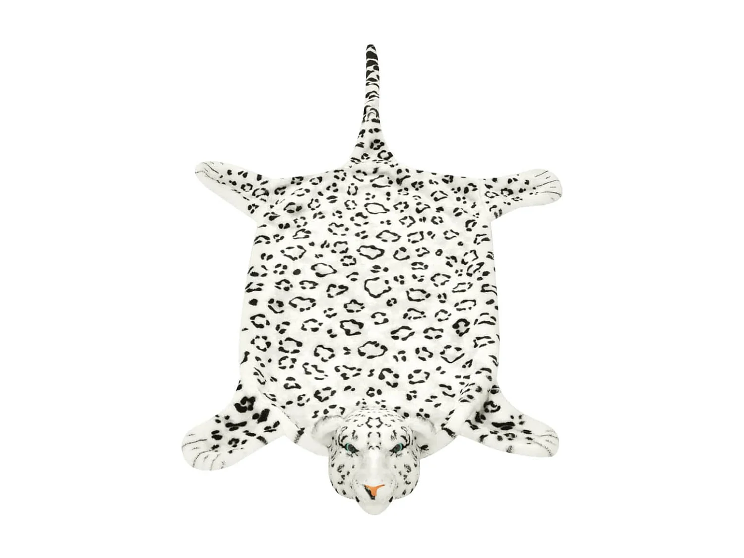 Tapis en peluche en forme de léopard 139 cm blanc