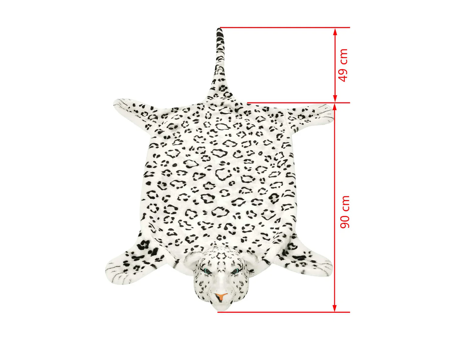 Tapis en peluche en forme de léopard 139 cm blanc
