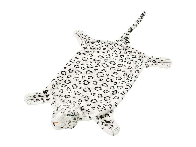 Tapete leopardo de pelúcia, 139 cm, branco