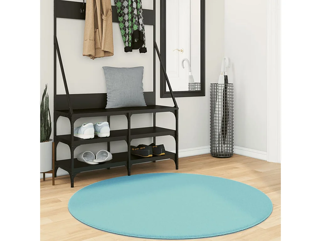 Tapis à poils courts vert ø 120 cm