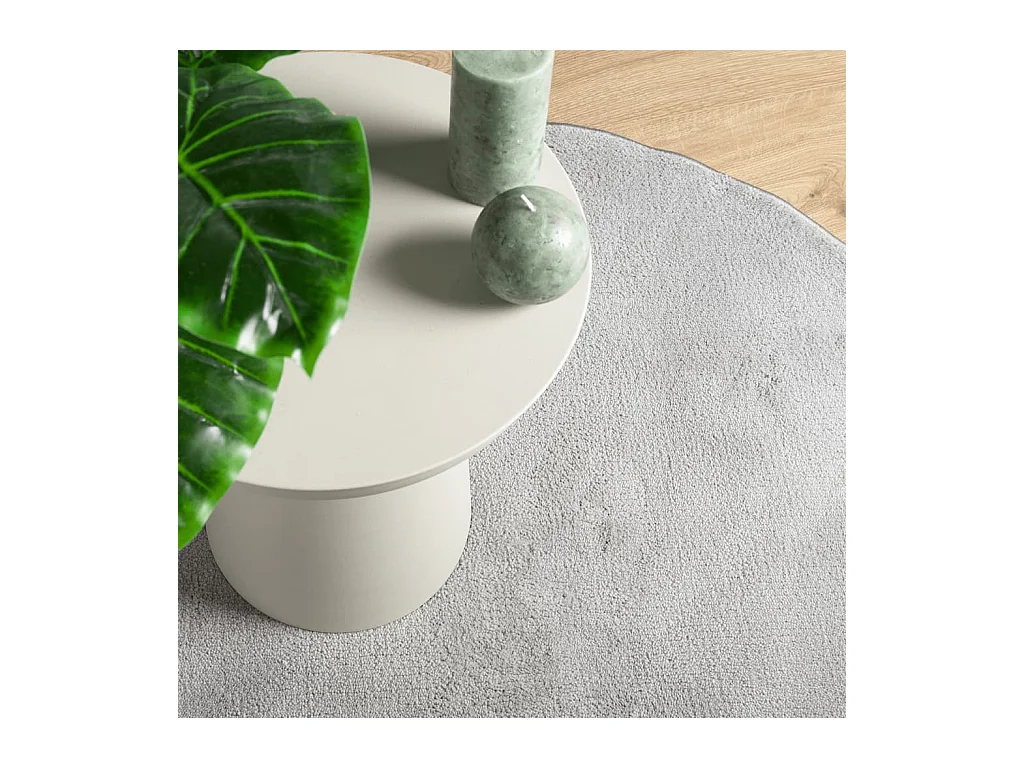 Alfombra de pelo corto OVIEDO gris Ø 120 cm