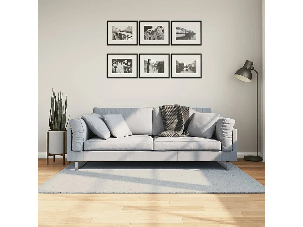 Tapete de pelo curto macio e lavável 120x170 cm azul