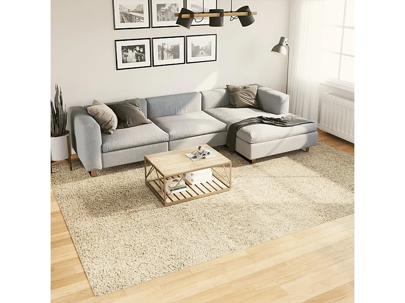 Tapete shaggy de pelo alto 240x340 cm dourado