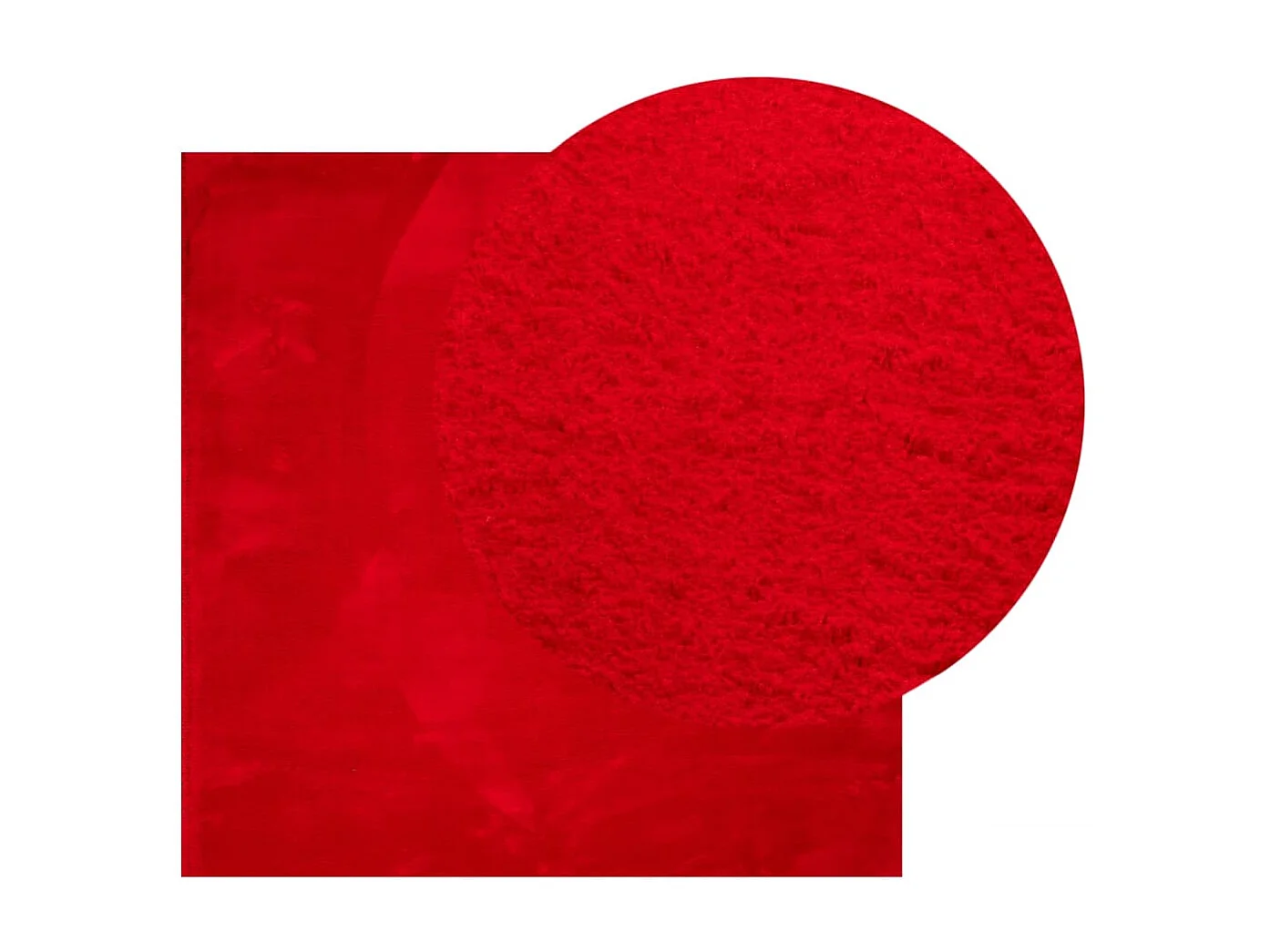 Tapis à poils courts doux et lavable rouge 200x200 cm