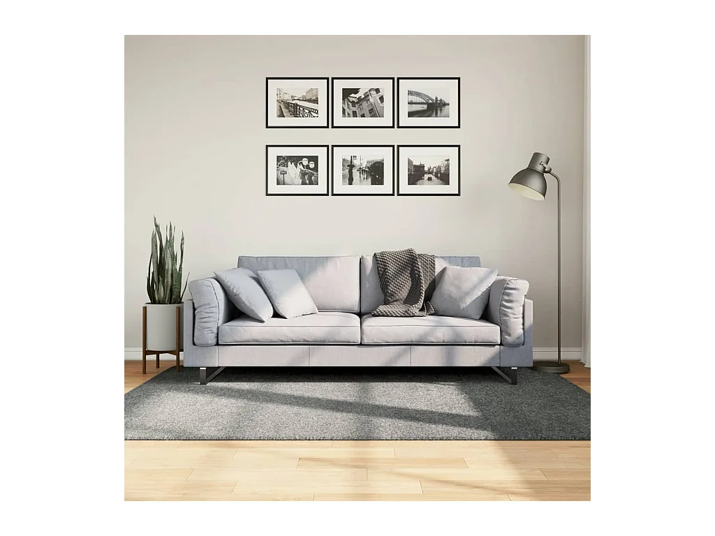 Tapis shaggy à poils longs moderne vert 140x200 cm