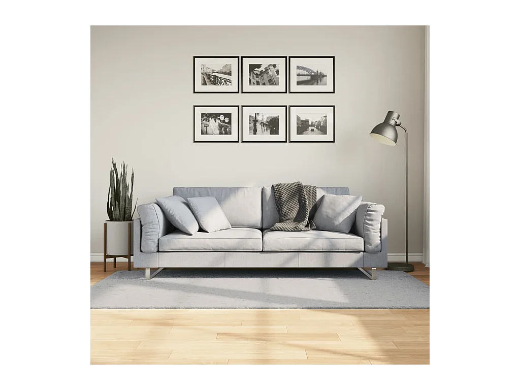 Tapete de pelo curto macio e lavável 100x200 cm cinzento