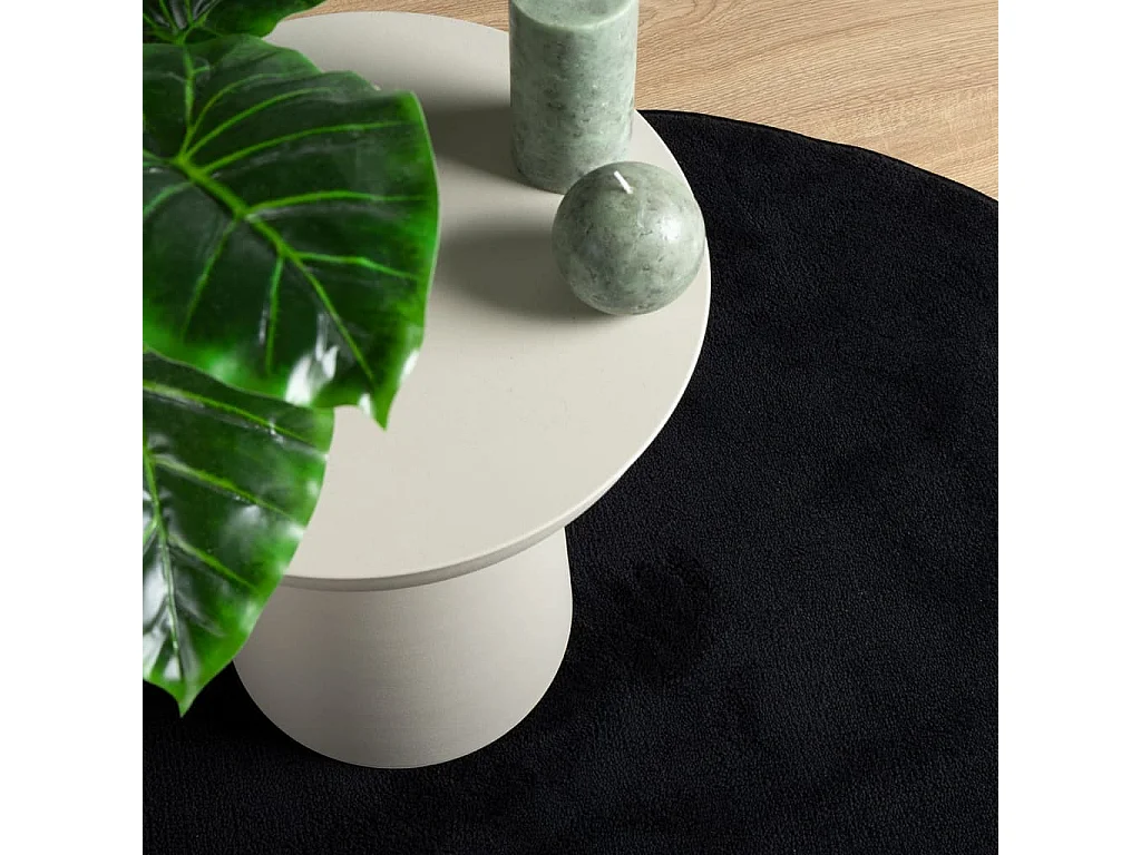 Tapis à poils courts noir ø 200 cm