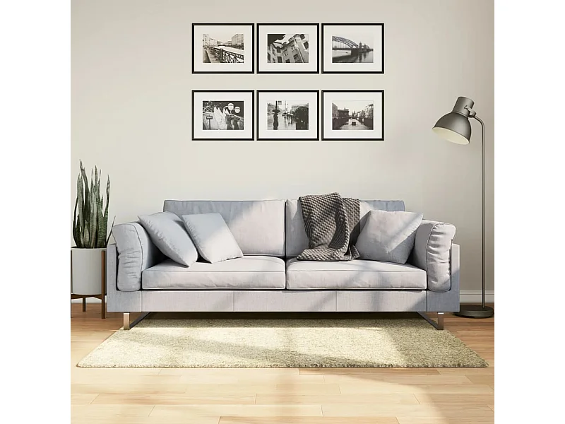 Tapete shaggy de pelo alto 80x150 cm dourado