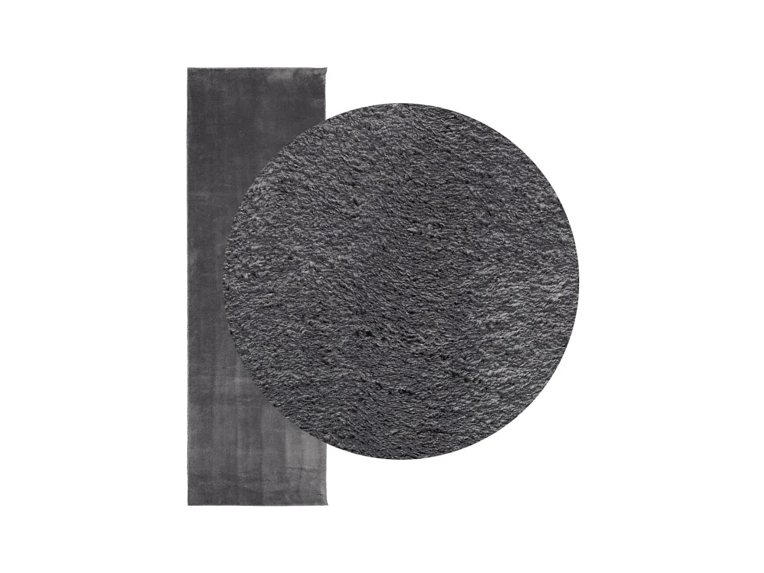 Tapis à poils courts doux et lavable anthracite 80x250 cm