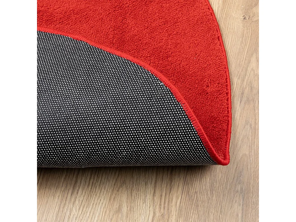 Tapis à poils courts rouge ø 100 cm