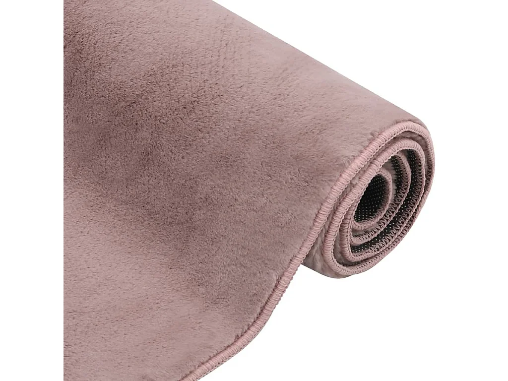 Tapis fausse fourrure de lapin 200x300 cm vieux rose