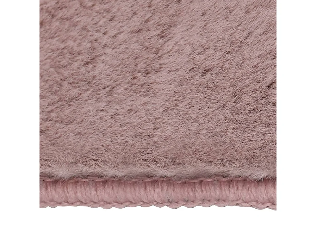 Tapis fausse fourrure de lapin 200x300 cm vieux rose