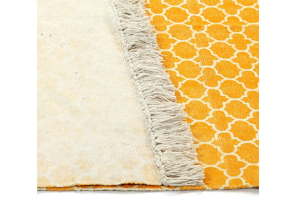 Tapis kilim coton 160 x 230 cm avec motif jaune