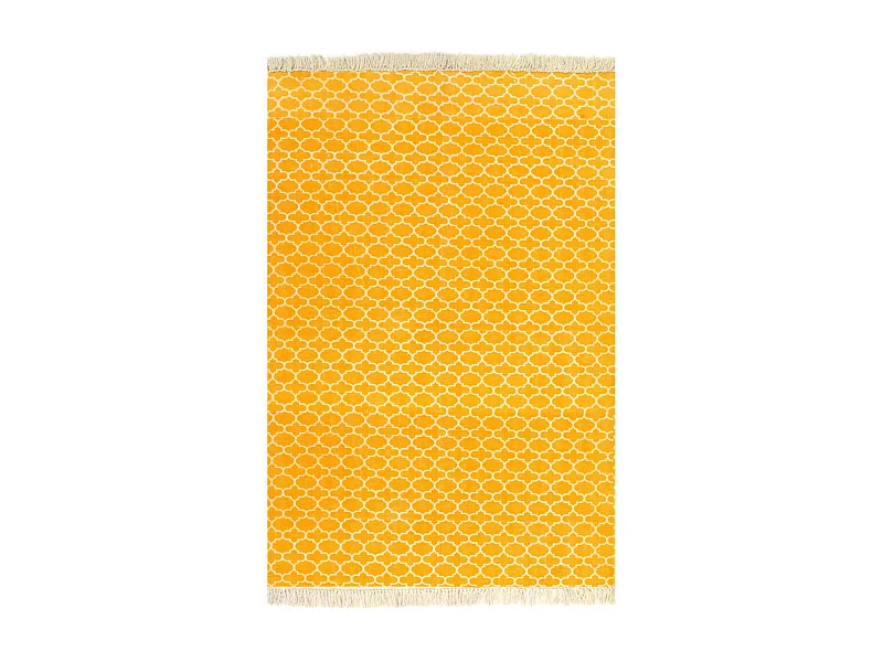 Tapis kilim coton 160 x 230 cm avec motif jaune