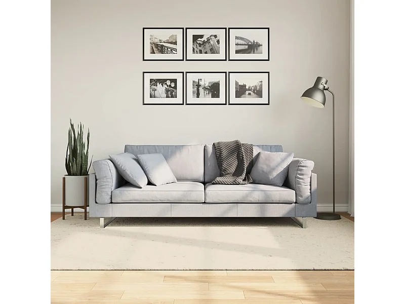 Tapete de pelo alto com aspeto brilhante 160x230 cm cor creme