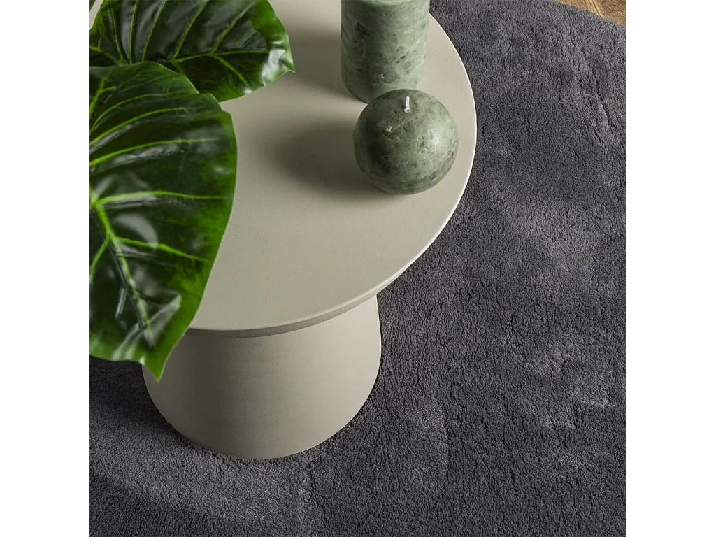 Tapis à poils courts doux et lavable anthracite ø 120 cm