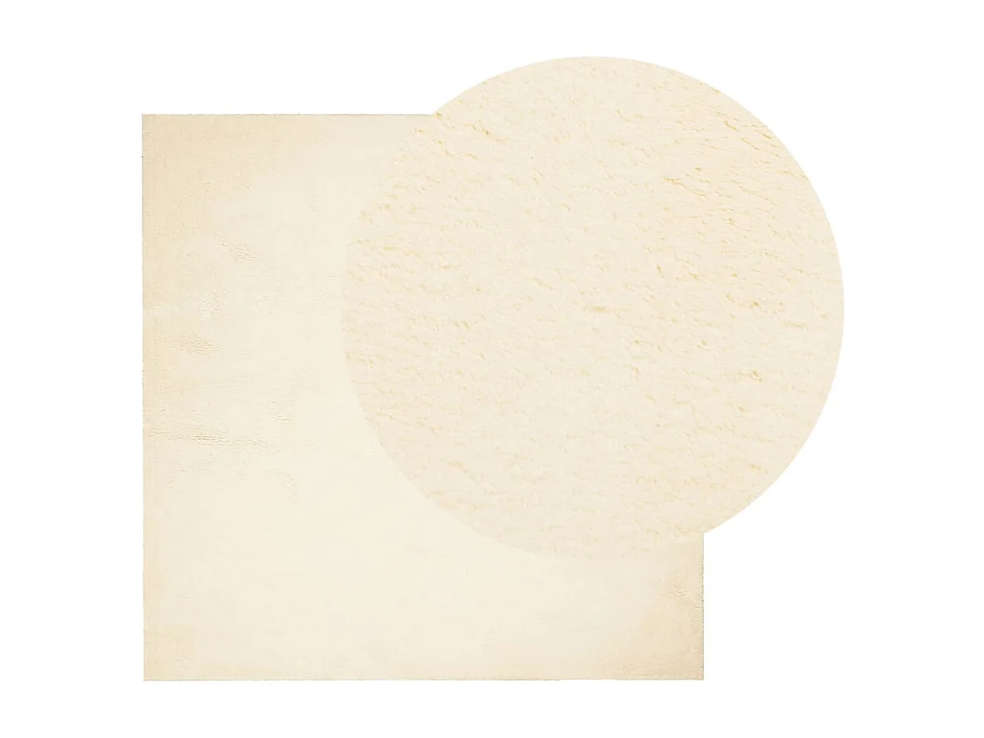 Tapis à poils courts doux et lavable crème 120x120 cm