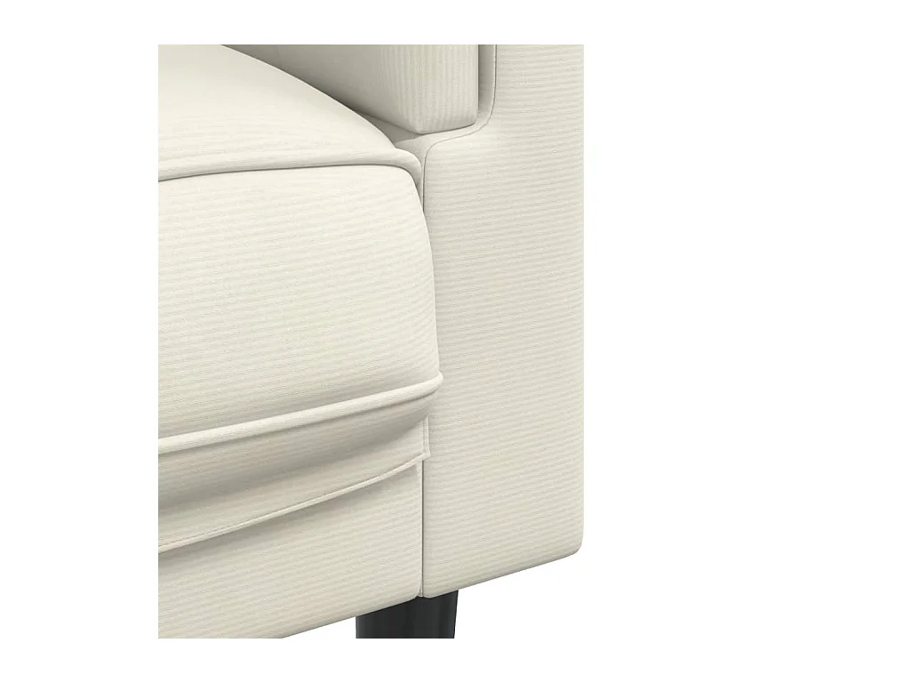 Bank met kussens 3-zits fluweel crèmekleurig