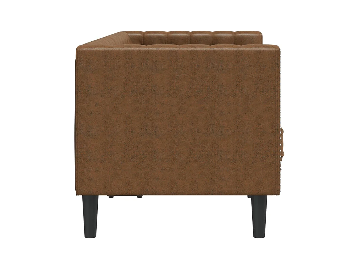 Canapé Chesterfield avec traversins 2 places similicuir daim
