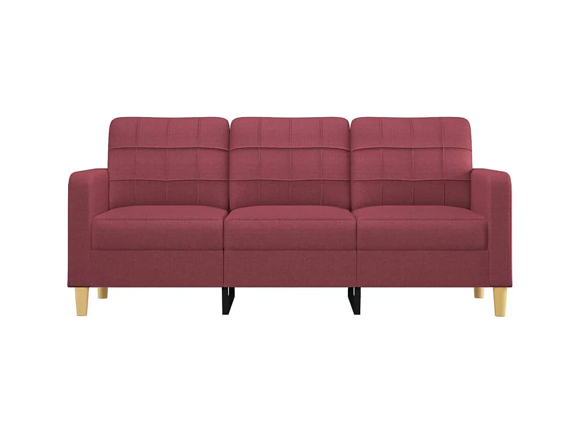 Canapé à 3 places Rouge bordeaux 180 cm Tissu