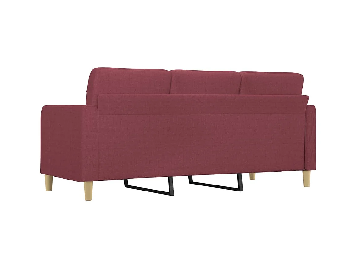 Canapé à 3 places Rouge bordeaux 180 cm Tissu