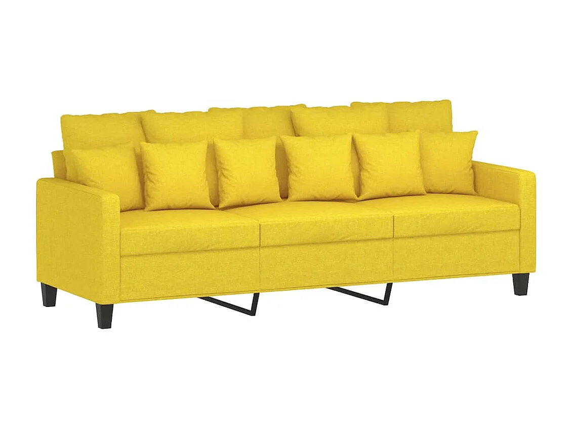 Canapé à 3 places Jaune clair 180 cm Tissu
