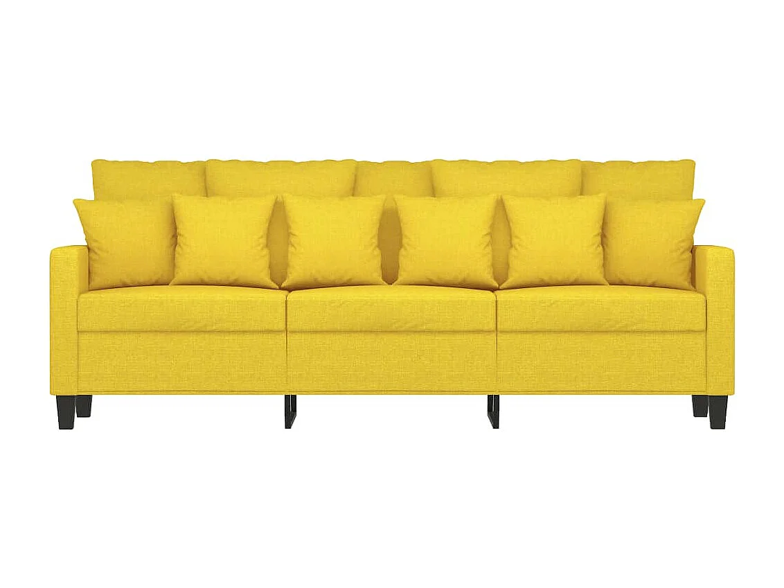 Canapé à 3 places Jaune clair 180 cm Tissu