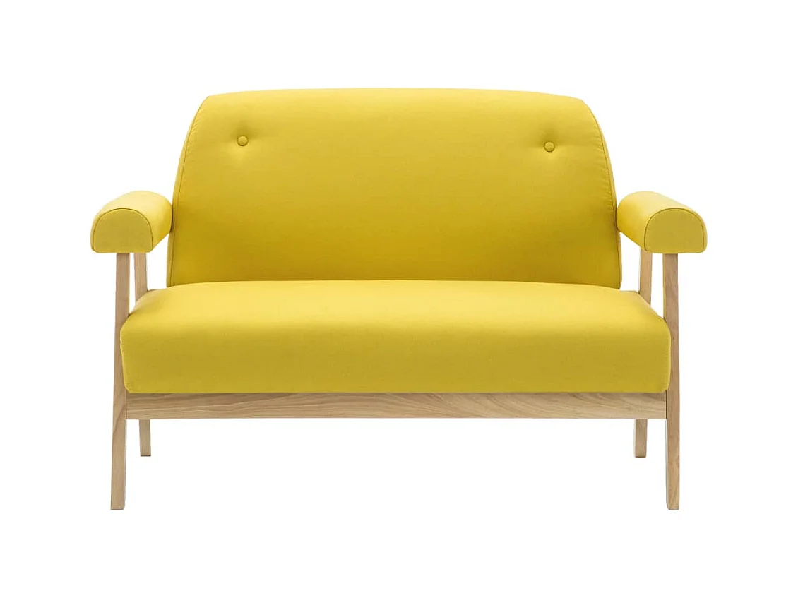 Canapé à 2 places Tissu Jaune