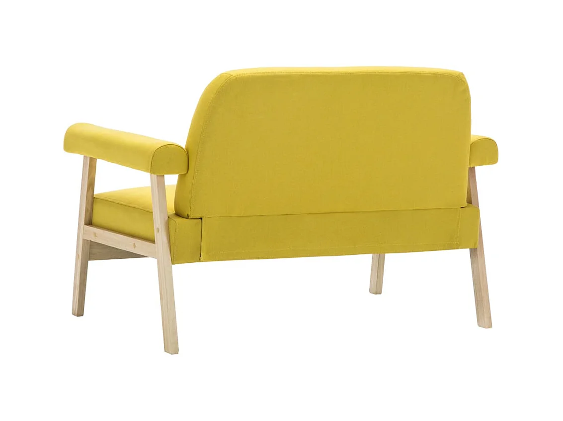 Canapé à 2 places Tissu Jaune