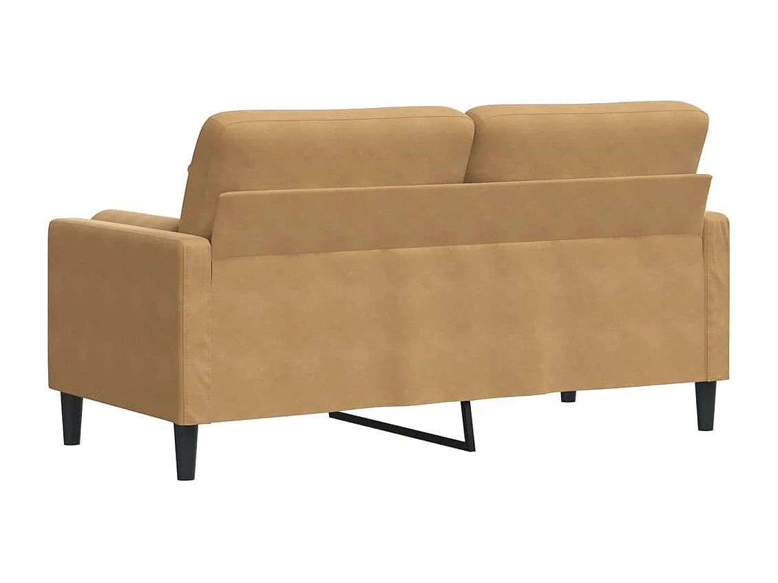 Tweezitsbank met sierkussens 140 cm fluweel bruin