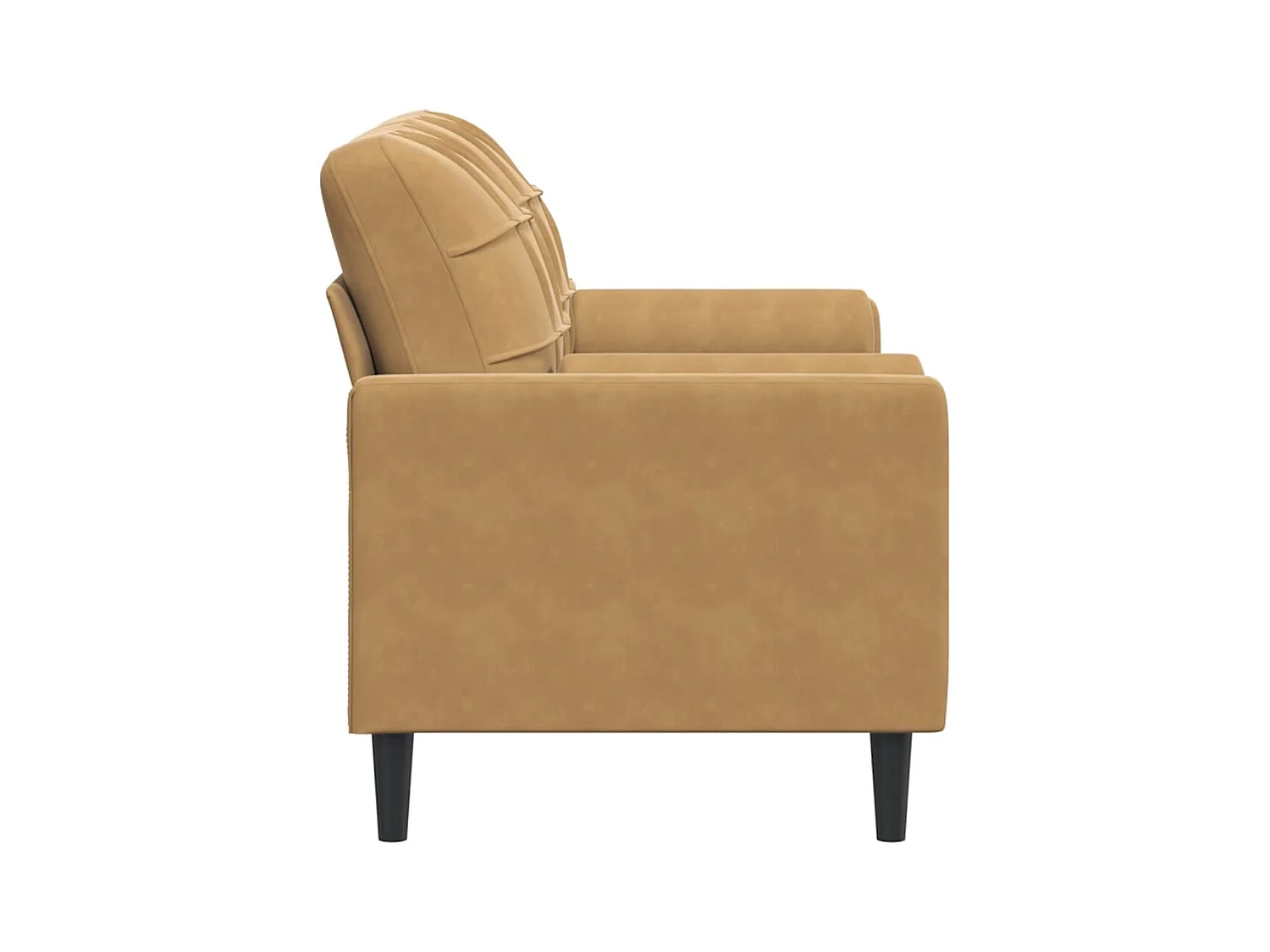 Canapé 2 places avec oreillers décoratifs brun 140 cm velours