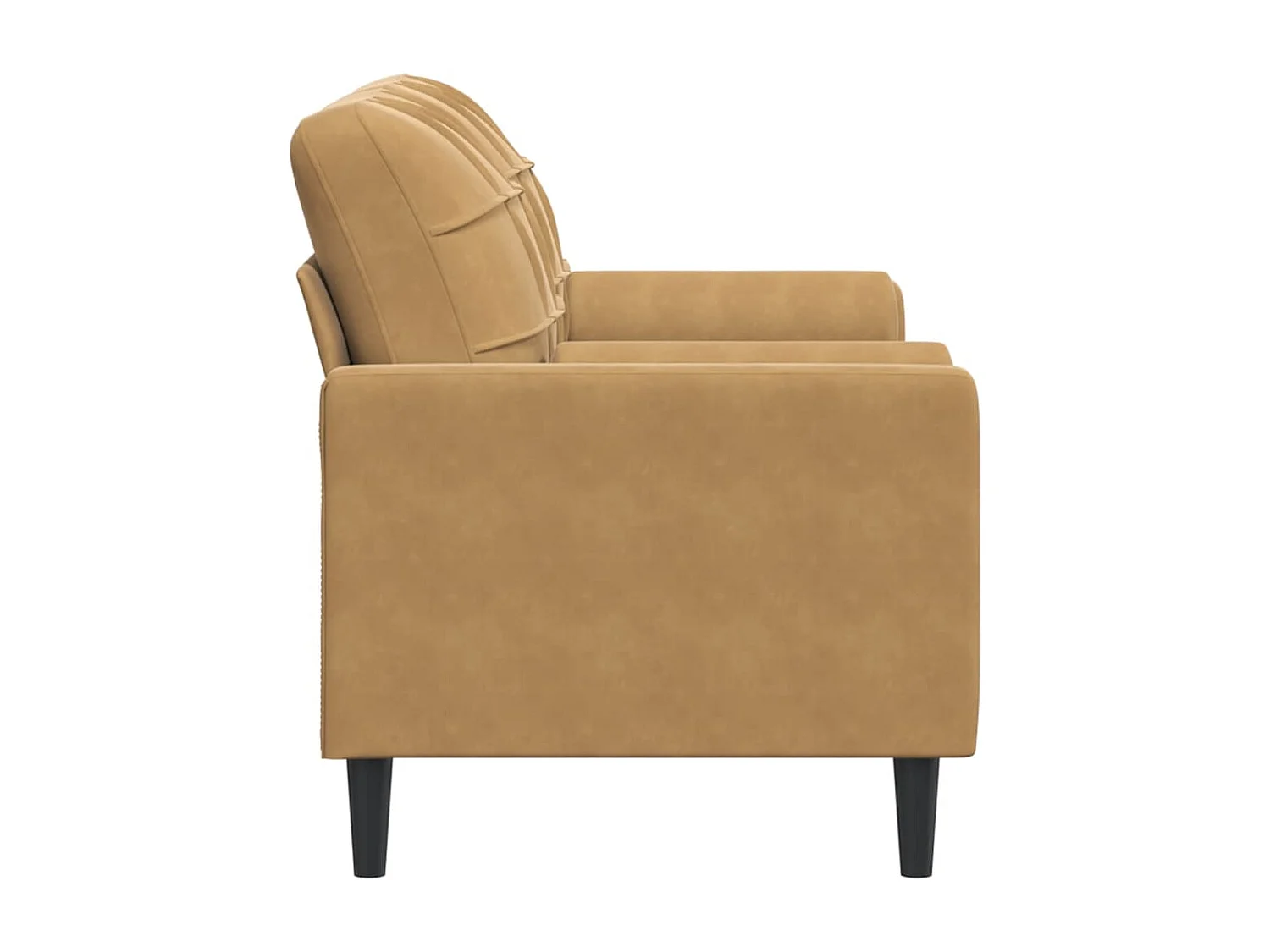 Canapé 2 places avec oreillers décoratifs brun 140 cm velours