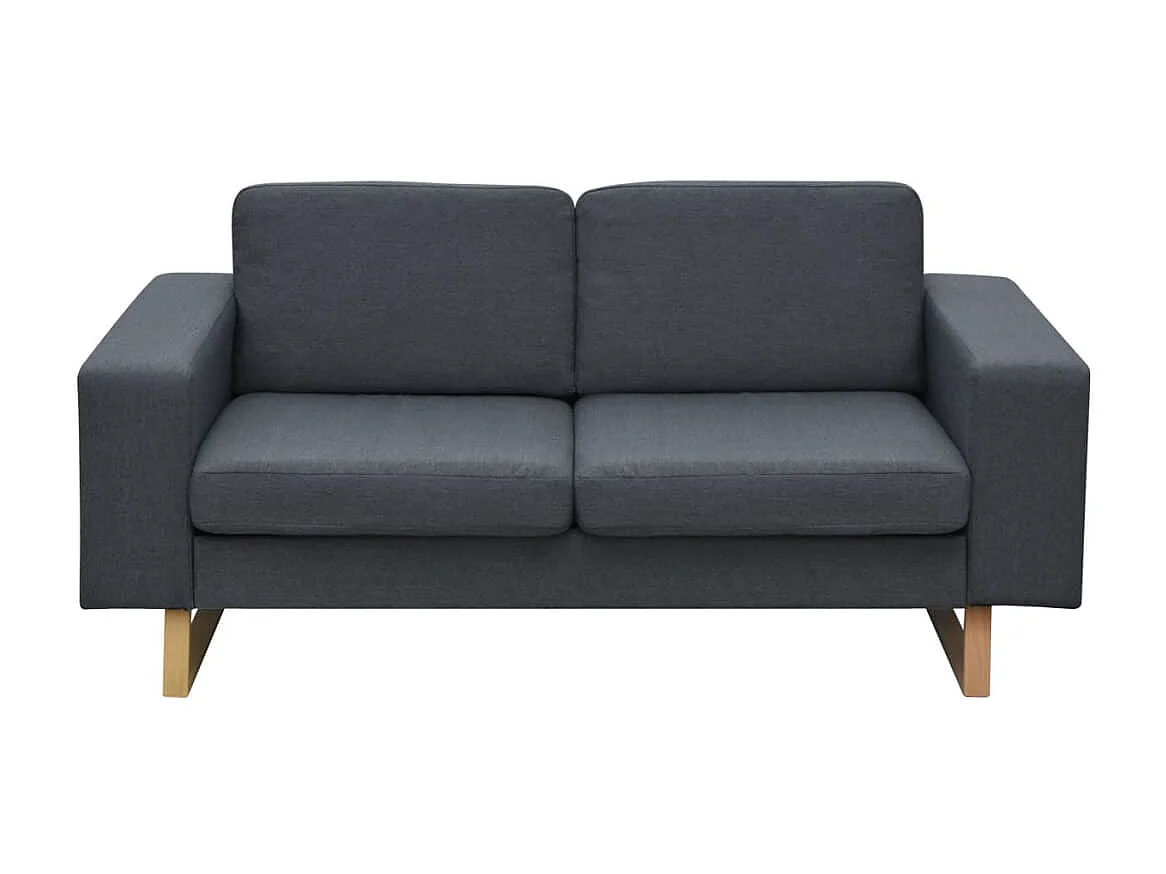 Canapé avec 2 places Tissu Gris foncé