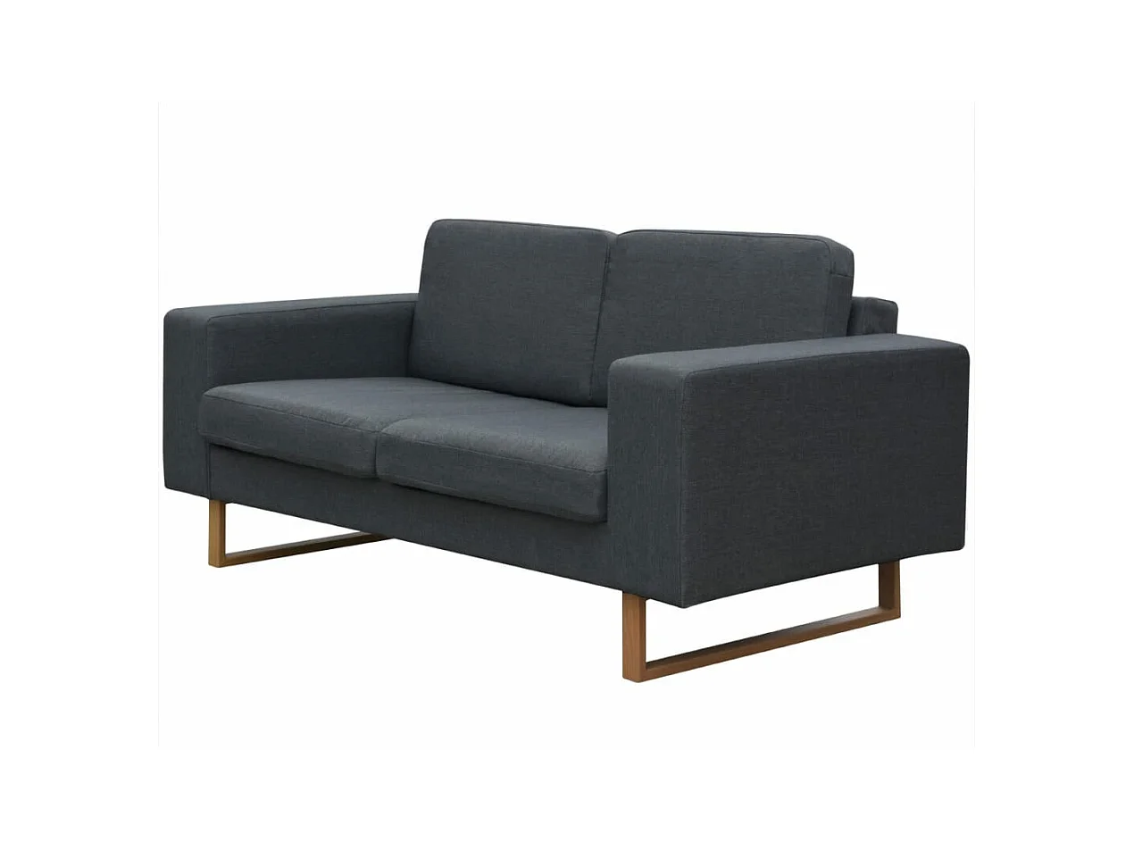 Canapé avec 2 places Tissu Gris foncé