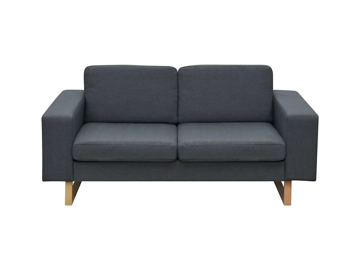 Canapé avec 2 places Tissu Gris foncé