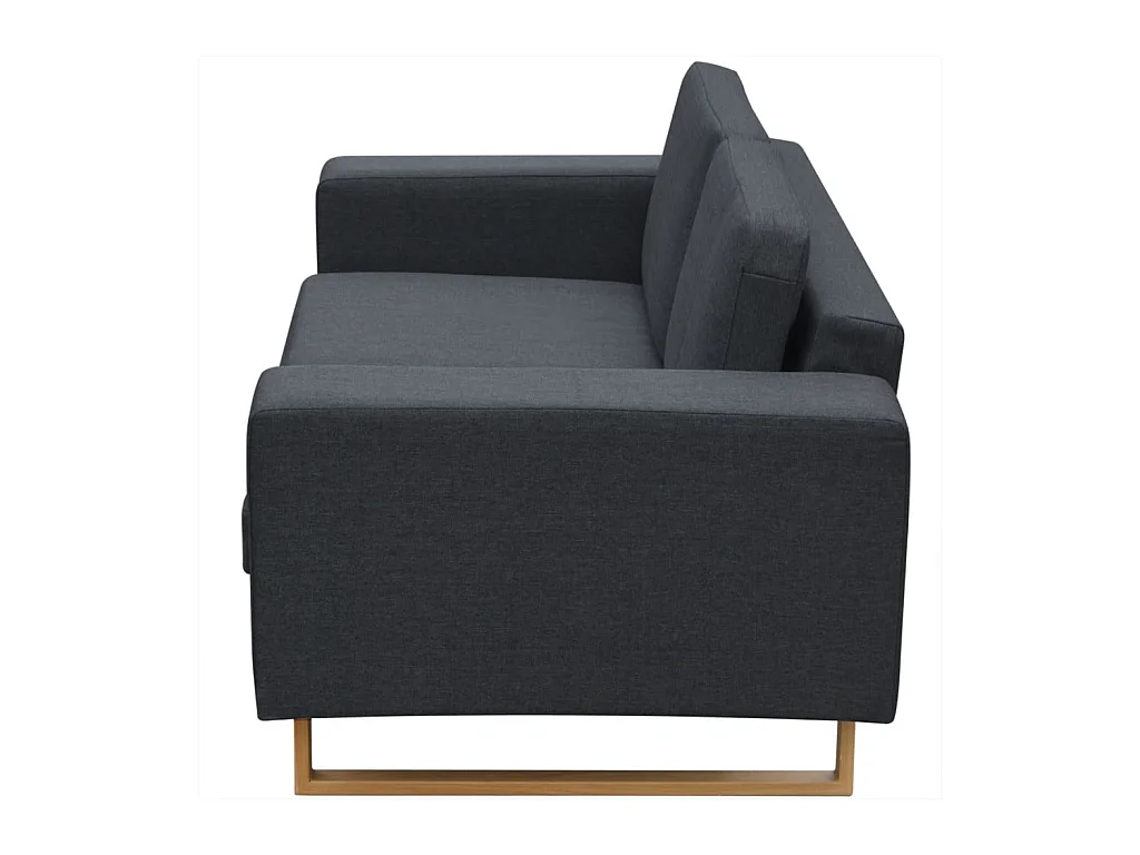 Canapé avec 2 places Tissu Gris foncé
