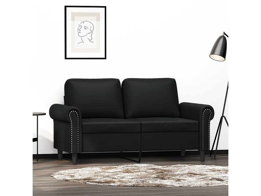 Tweezitsbank 120 cm kunstleer zwart