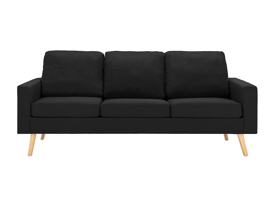 Sofá de 3 plazas de tela negro
