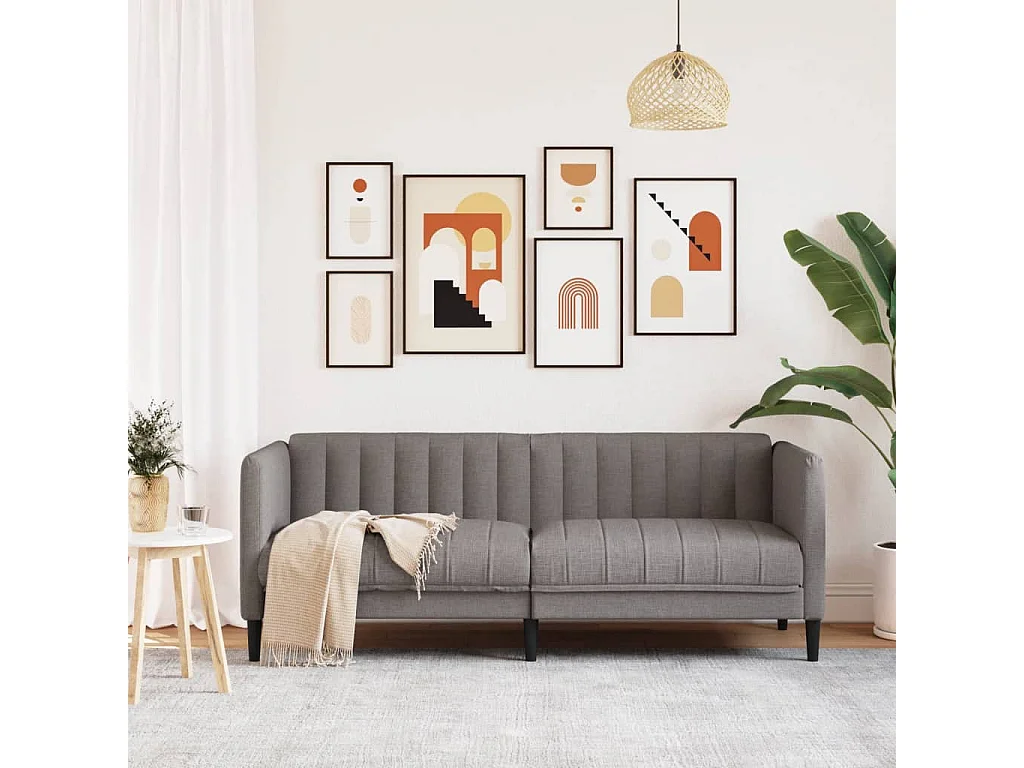 Tweezitsbank stof taupe