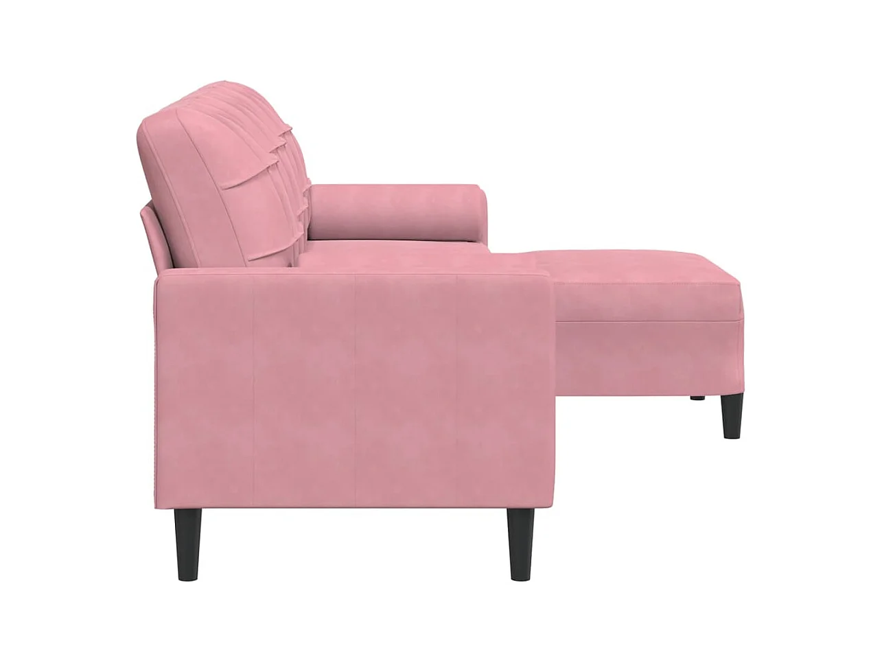 Canapé à 3 places avec repose-pieds Rose 210 cm Velours