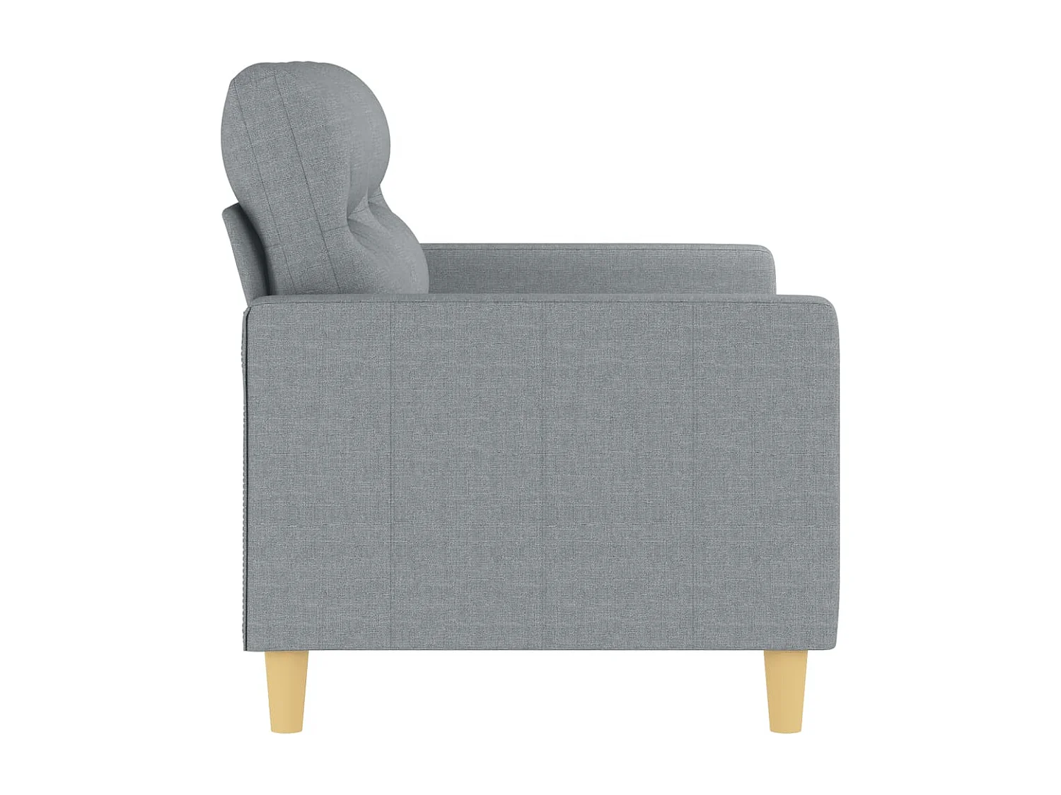 Canapé à 2 places Gris clair 120 cm Tissu