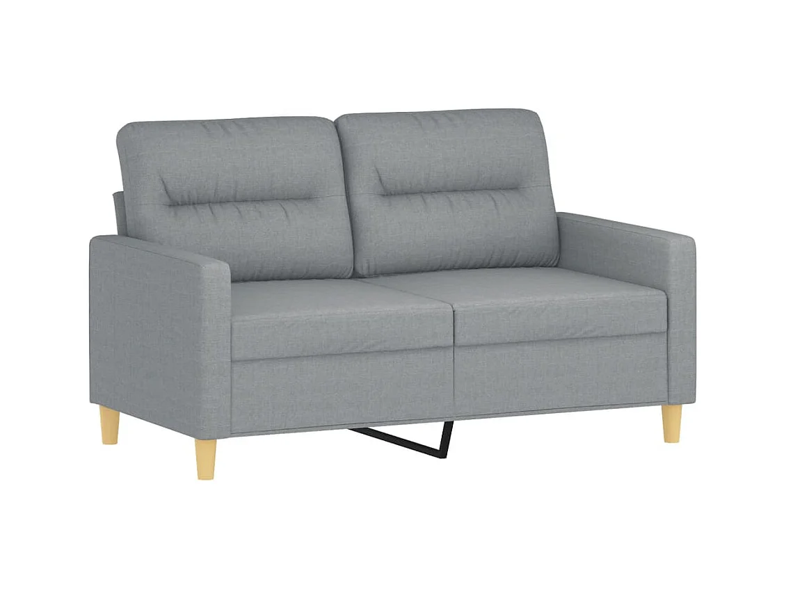 Canapé à 2 places Gris clair 120 cm Tissu