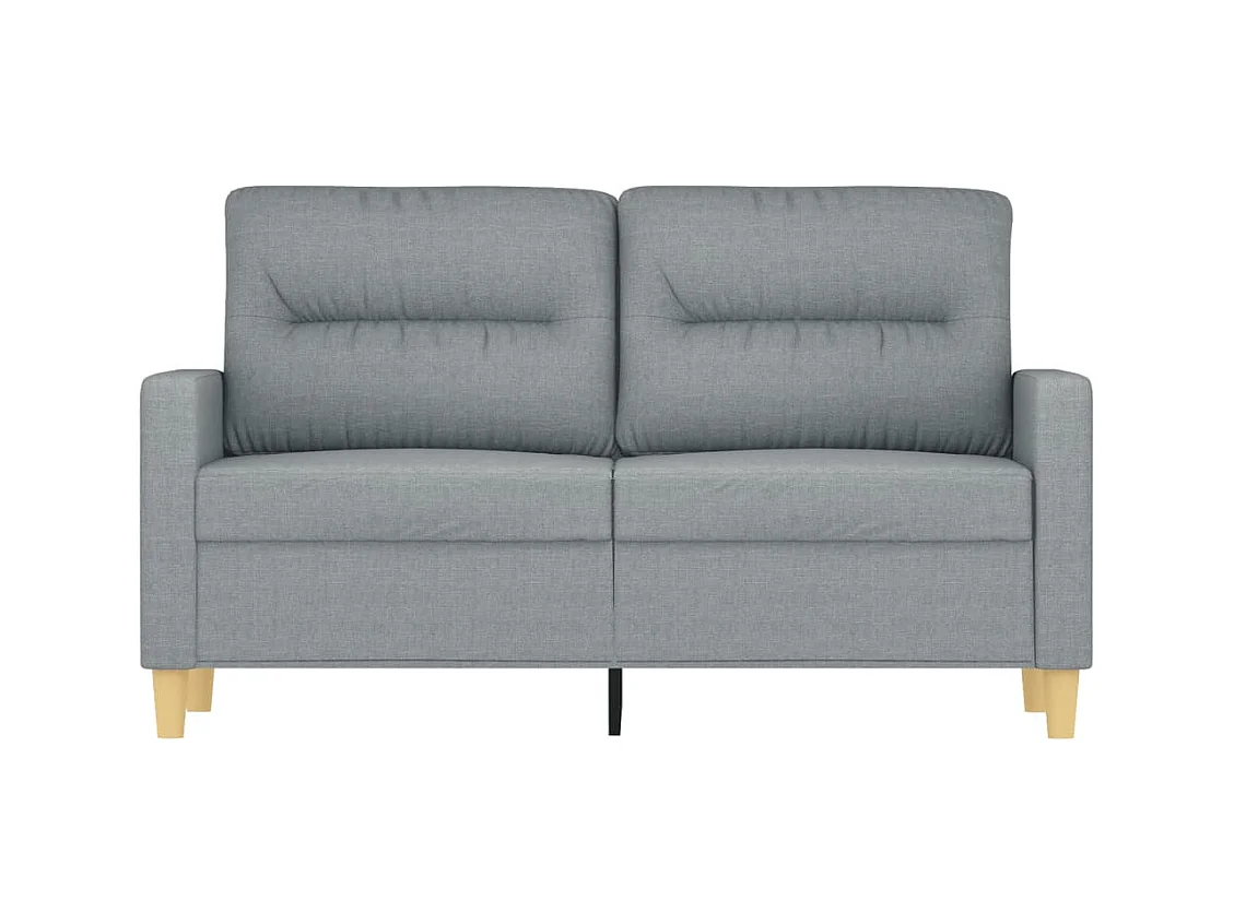 Canapé à 2 places Gris clair 120 cm Tissu