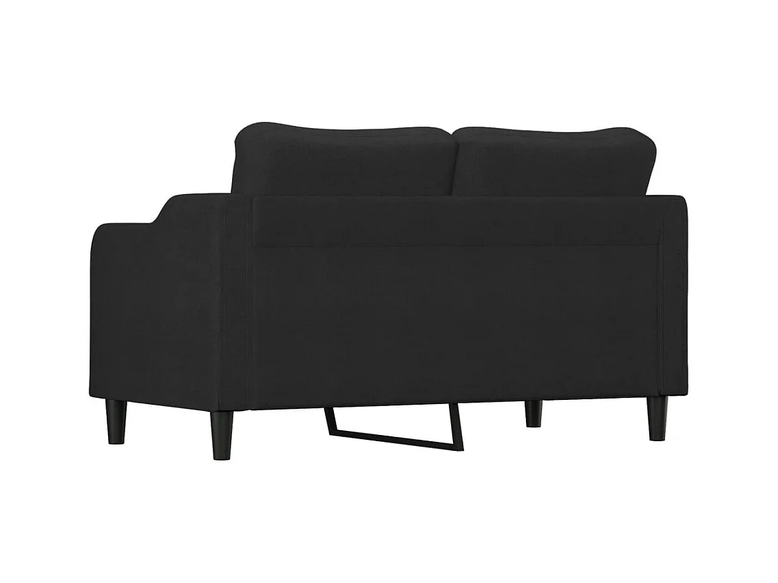 Canapé à 2 places Noir 140 cm Tissu