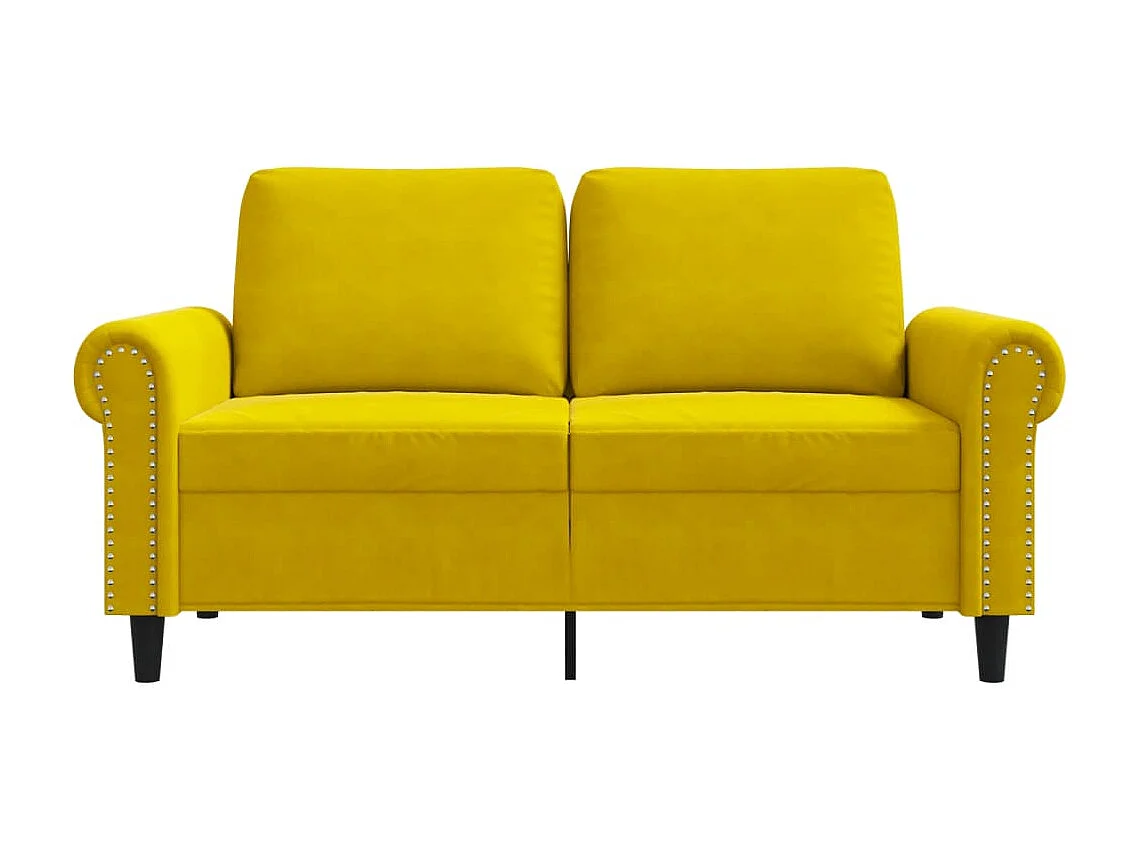 Tweezitsbank 120 cm fluweel geel