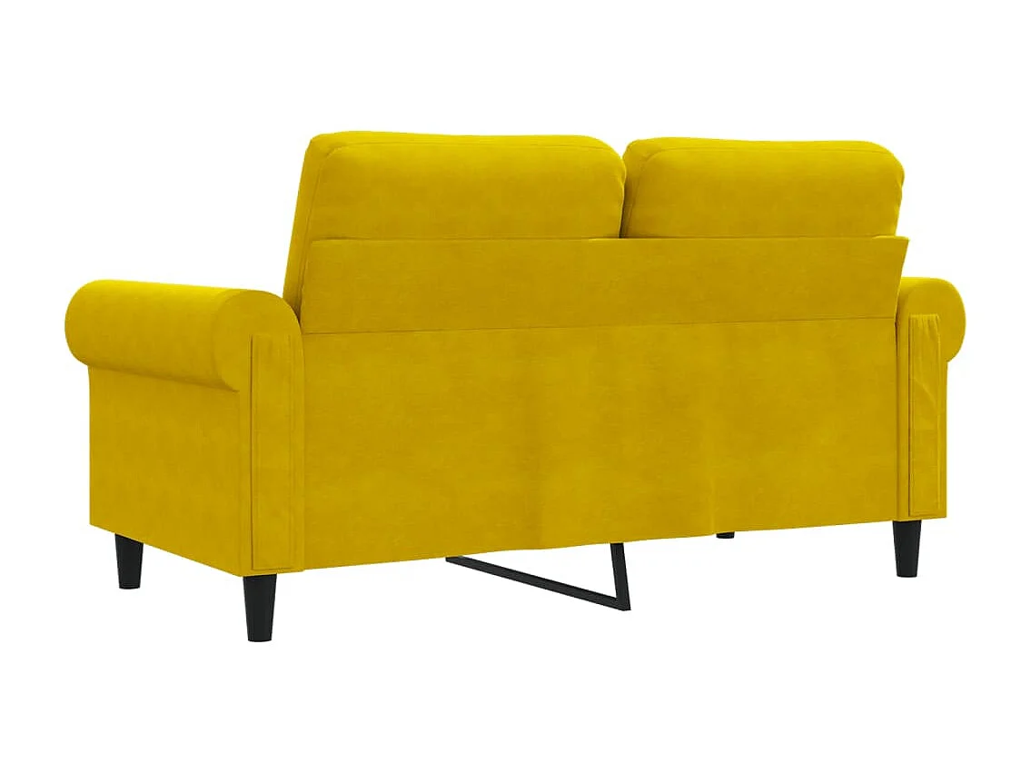 Tweezitsbank 120 cm fluweel geel