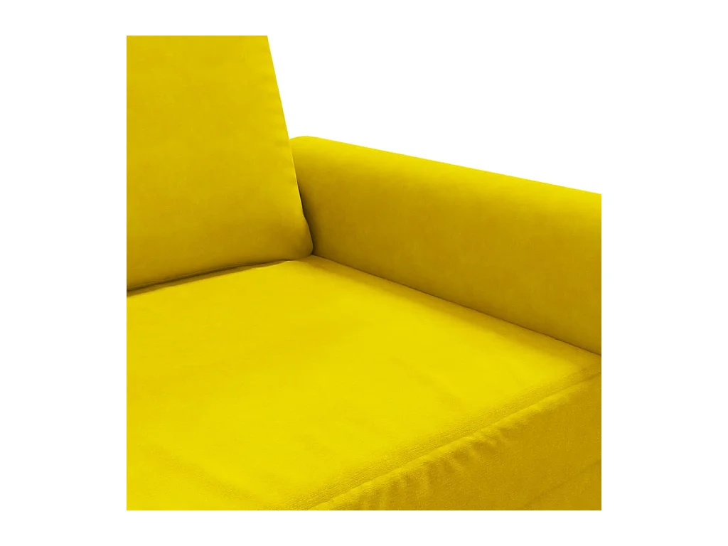 Canapé à 2 places Jaune 120 cm Velours