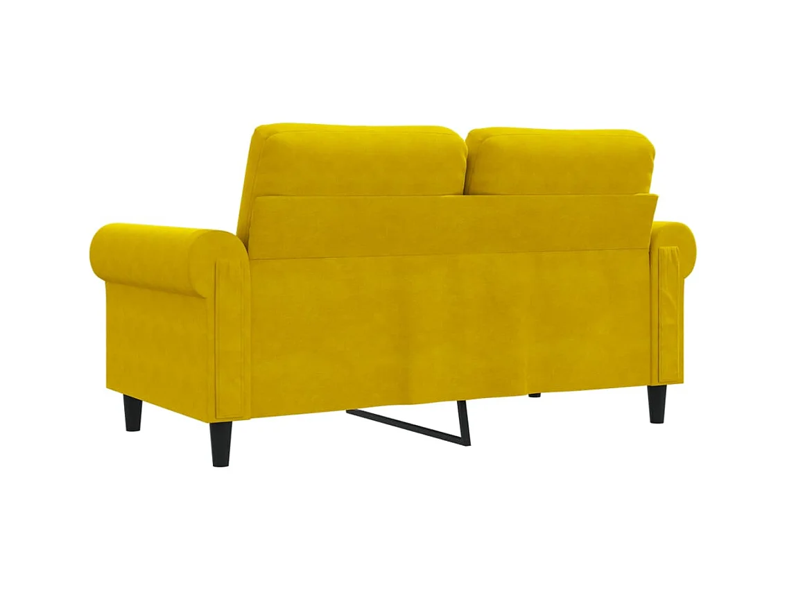 Canapé à 2 places Jaune 120 cm Velours